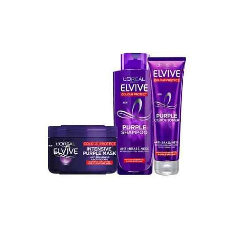 LâOreal Elvive Colour Protect Anti-Brassiness Purple Shampoo Combo