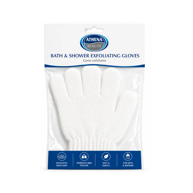 Athena Bath And Shower Exfoliating Gloves #White 
