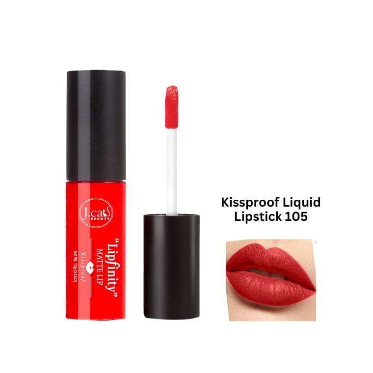 J Cat Lipfinity Matte Lip Kissproof Liquid Lipstick 105