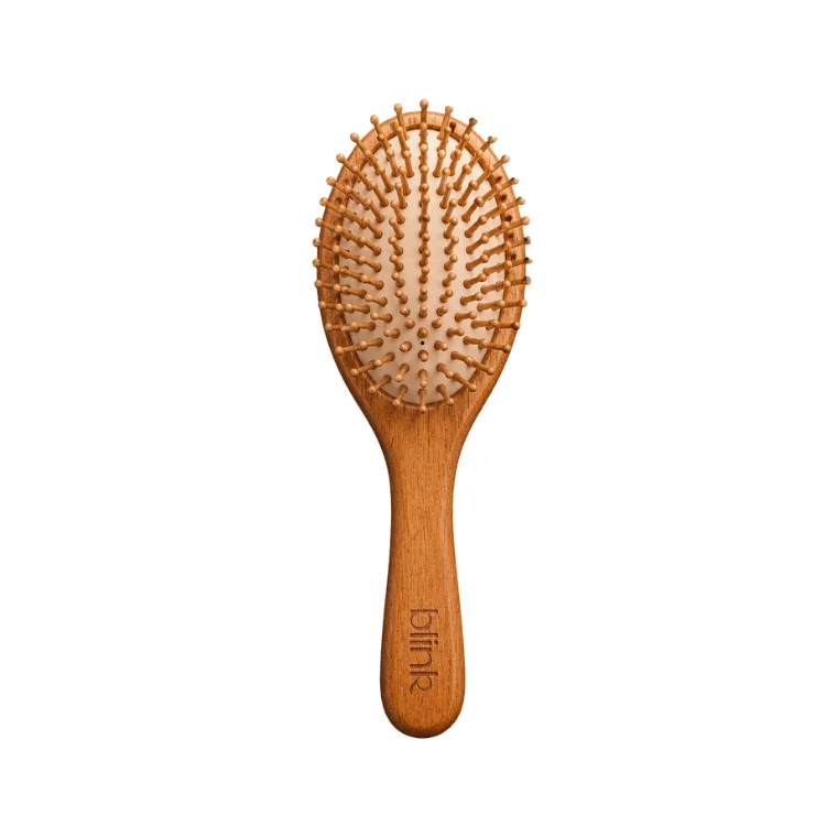 Blink Bamboo Wooden Round Plate Hair Brush