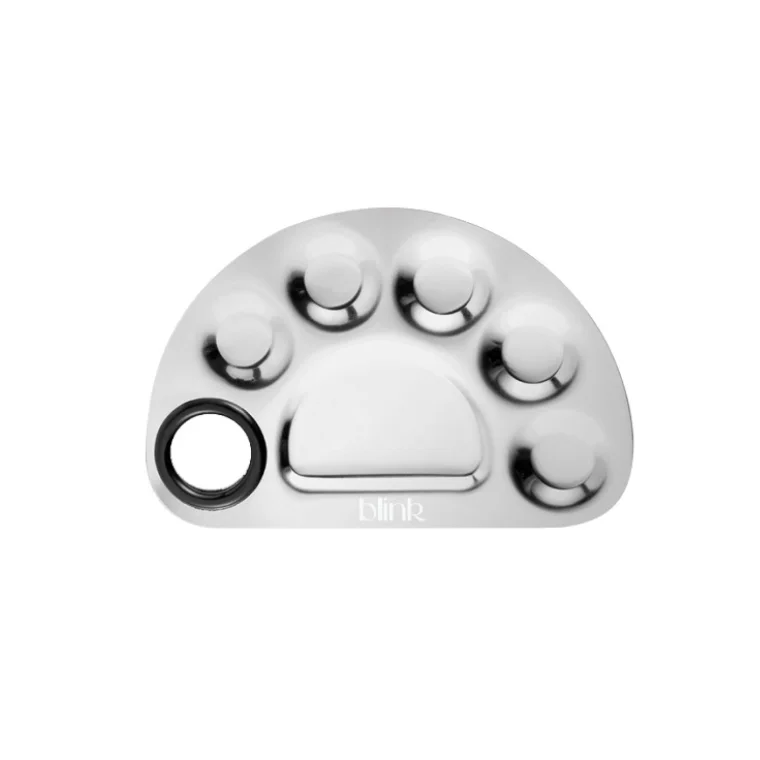 Blink Half-Round Stainless Steel Makeup Mixing Palette & Spatula Small Size