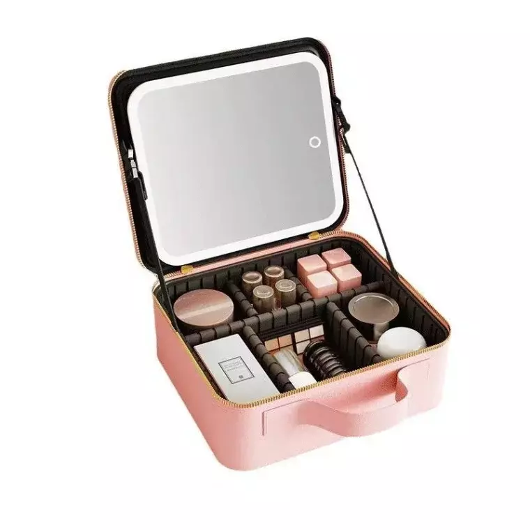 Blink Makeup Bag With LED Mirror Large Capacity Portable Professional Beauty Bag #Pink