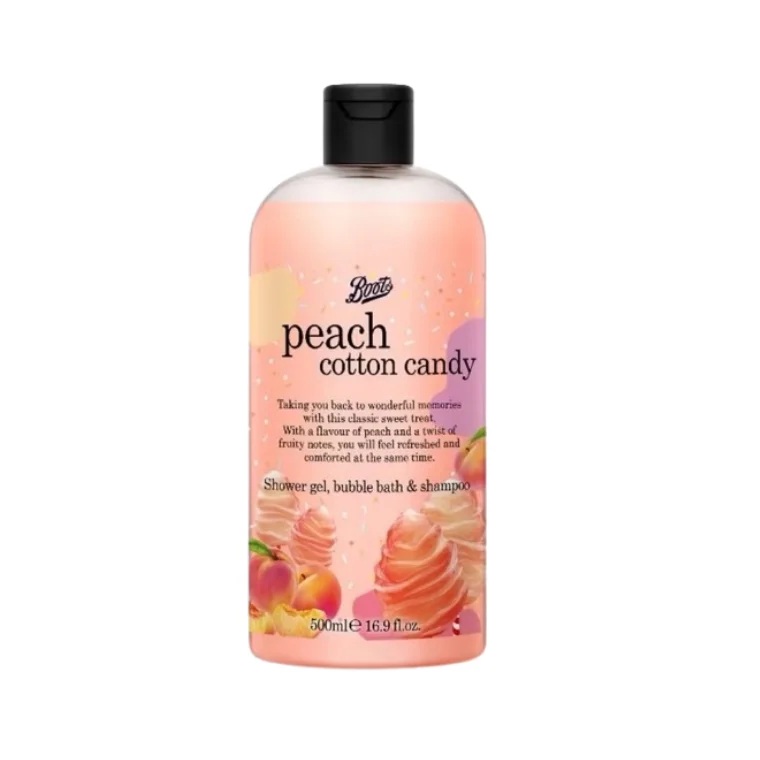 Boots Peach Cotton Candy 3-in-1 Shower Gel Bubble Bath& Shampoo (500ml)