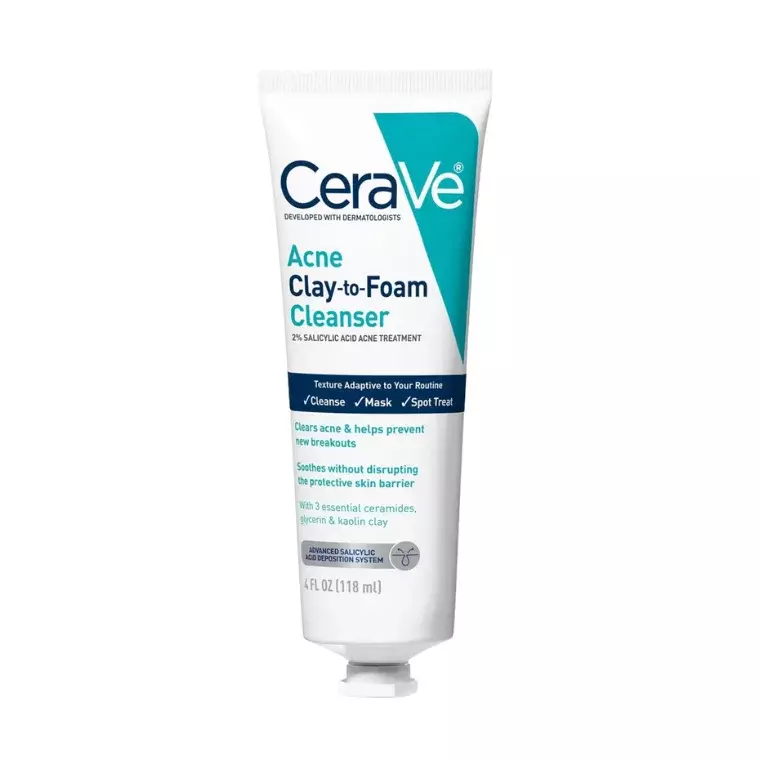 CeraVe Clay To Foam Acne Cleanser & Mask (118ml)