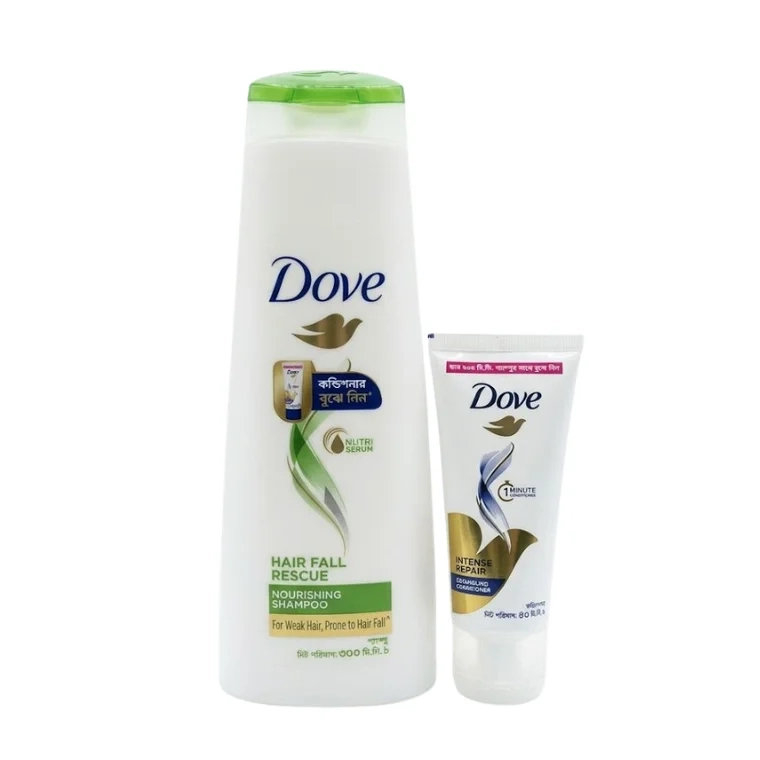 Dove Hairfall Rescue Shampoo 330ml +Dove Intense Repair Conditioner Bd Variant (40ml)