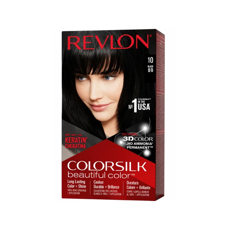 Revlon Colorsilk Beautiful Color Permanent Hair Color #10 Black (130ml)