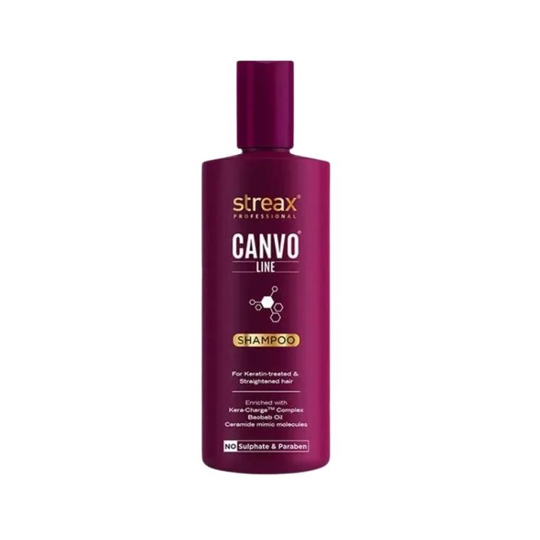 Streax Professional Canvo Line Shampoo For Keratin Treated And Straightened Hair (300ml)