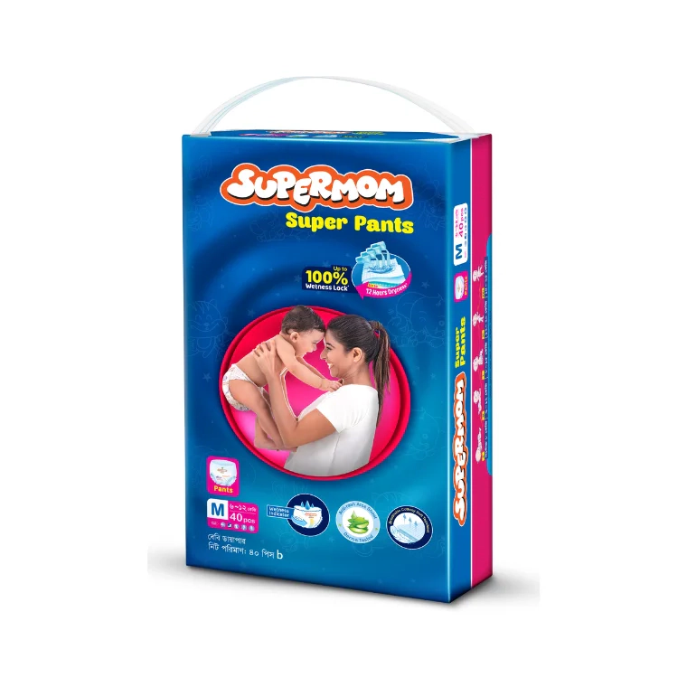 Supermom Baby Pant Diaper Medium (6-12) Kg (40pcs) Super Saver Pack