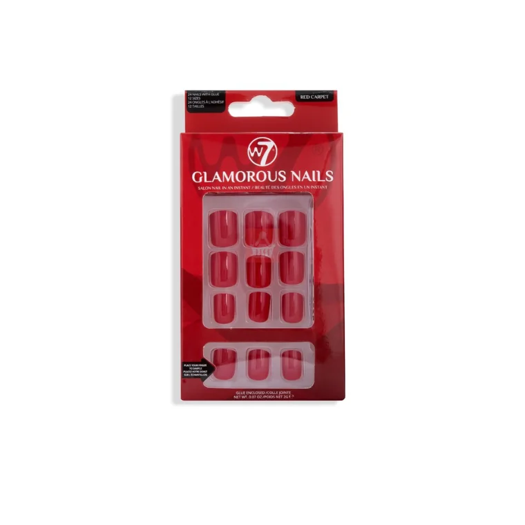 W7 Glamorous Artificial Nails #Red Carpet 24pcs (2gm)