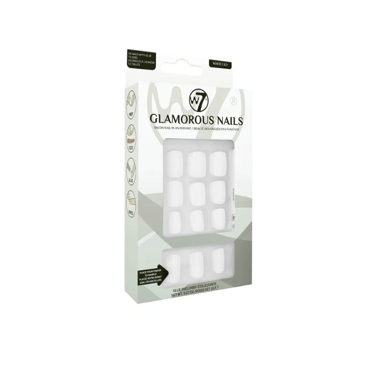 W7 Glamorous Nails Artificial Nails #White Lily (2gm)